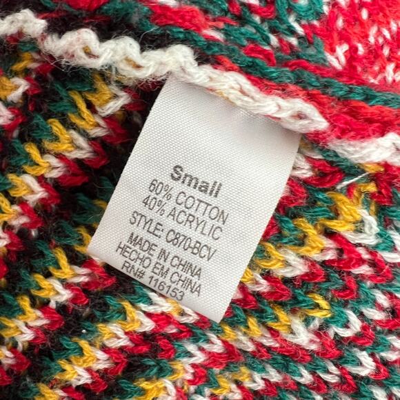 Red Ugly Christmas Sweater Vest Holiday Whimsical Retro 90s Small - Picture 4 of 6